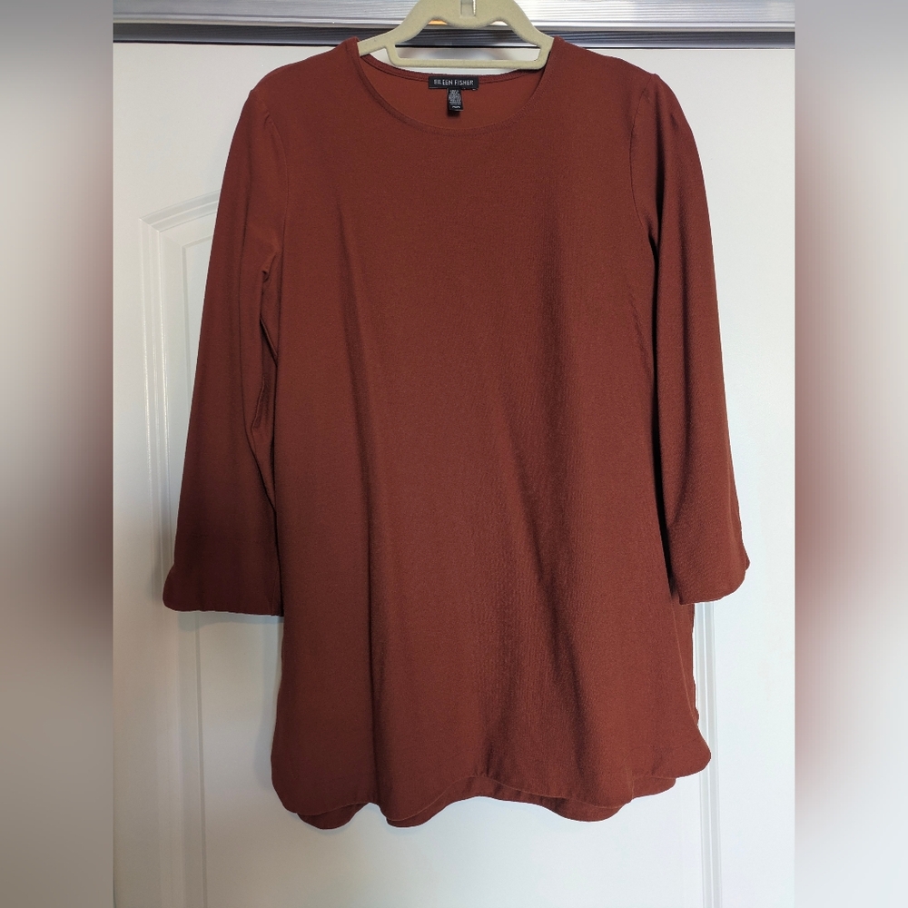 Eileen Fisher Burnt Orange Texas Tunic Top